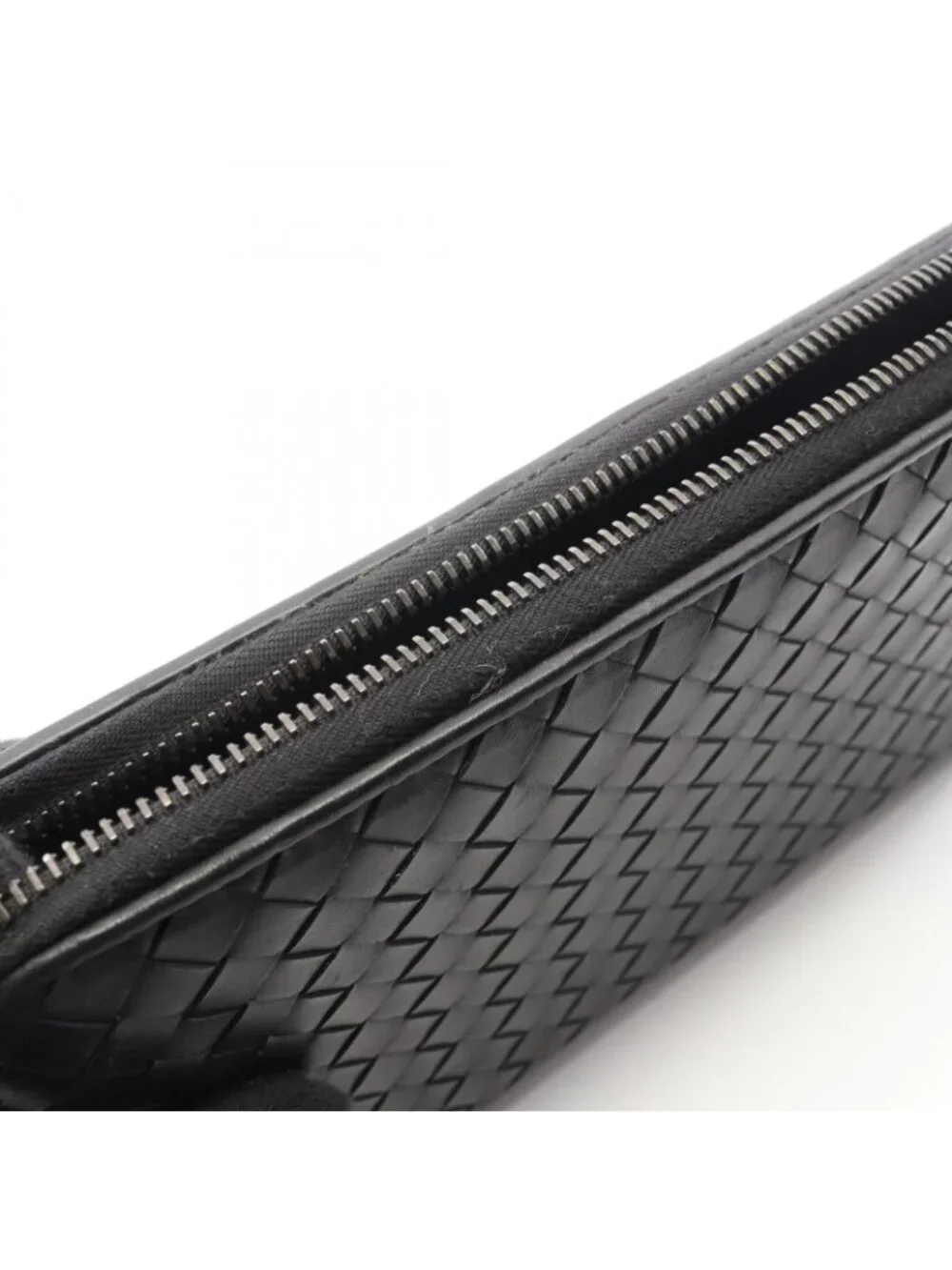 Bottega Veneta Round Wallet Intrecciato Black Leather
